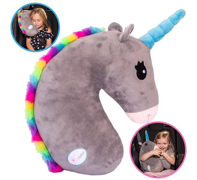 Kids Car Seat Belt Cover Pillow Children Unicorn Plush Pillow Toy Soft Stuffed Doll Shoulder Pads Safety Padding Waist Cushion