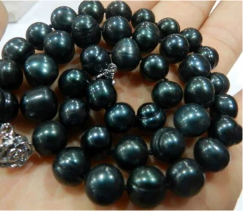 

GENUINE 9-10MM BLACK NATURAL TAHITIAN PEARL NECKLACE 28% Discount 5.6