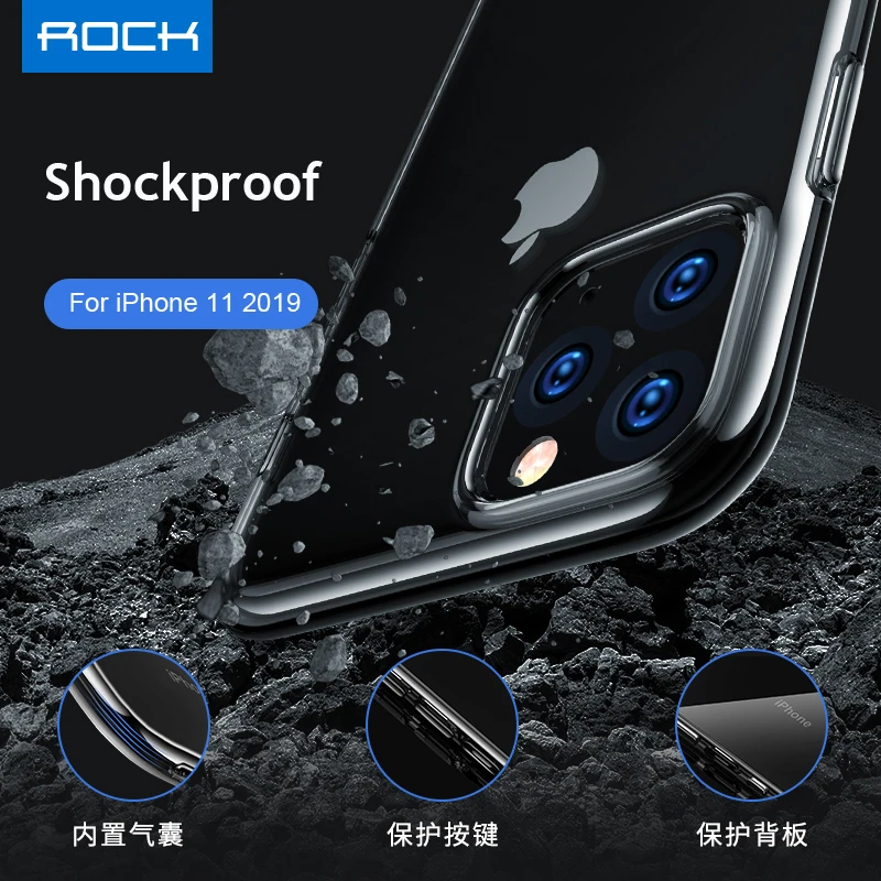 ROCK с кристаллами, прозрачная, для телефона чехол для iphone 11 iphone 11 pro max 6,5, Защитный Мягкий ТПУ Гибридный чехол для iphone 11 pro 5,8, чехол