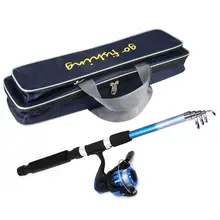 Телескопическая катушка для удочки, полный комплект, рыболовная удочка, спиннинговая катушка, леска, приманки, крючки с сумкой для начинающих, для рыбалки, Supply4
