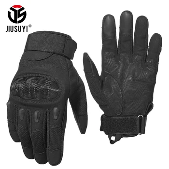 

Black Touch Screen Tactical Military Full Finger Gloves Combat Army Fight Paintball Hard Knuckle Driving Glove For Men Women