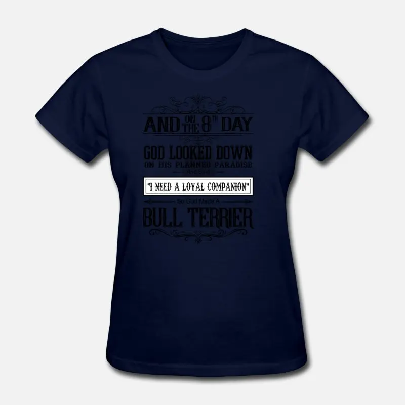 Women-Navy Blue На заказ и 8-й день Бог смотреть вниз Бог сделал бультерьер мужские футболки женские черные буквы футболка размера плюс S-5xl мужской хип-хоп Топ - Цвет: Women-Navy Blue