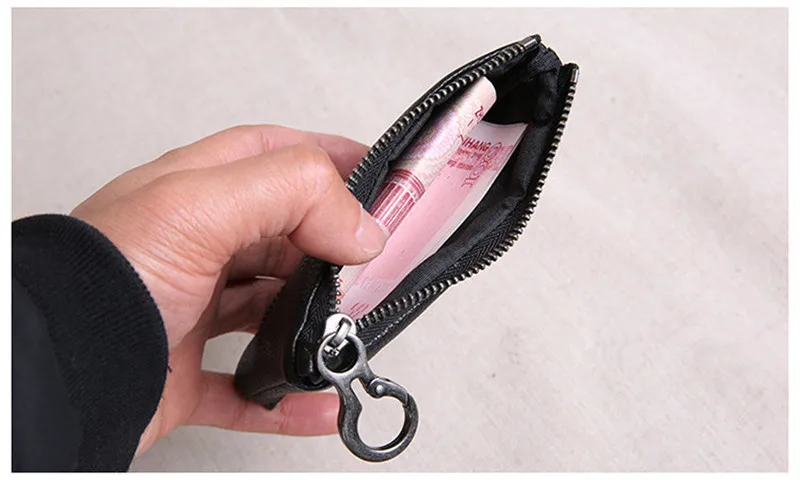 PNDME, модный, Повседневный, из натуральной кожи, мужской, женский, маленький кошелек, ультра-тонкий, на молнии, из мягкой воловьей кожи, черный, мини кошелек для монет для женщин