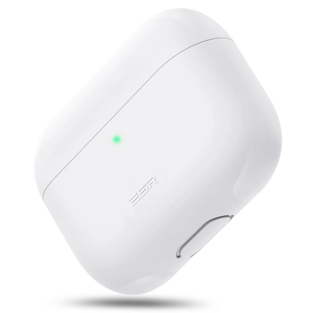 ESR Ультратонкий силиконовый чехол для Airpods Pro, защитный чехол для гарнитуры, видимый передний светодиодный чехол для наушников Apple, чехол для Airpod Pro - Цвет: White