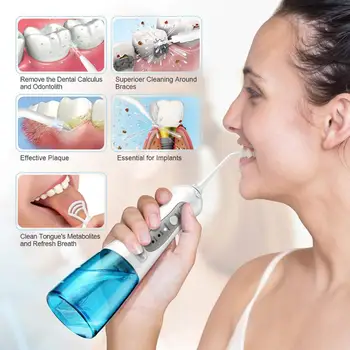 

300ml Rechargeable Electric Oral Irrigator Dental Floss Waterproof Tooth Cleaner