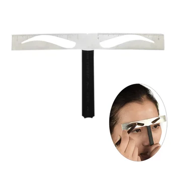 

1PC Eyebrow Ruler Stainless Steel Eyebrow Stencil Microblading Permanent Makeup Measure Template Tool (Arched Eyebrows)
