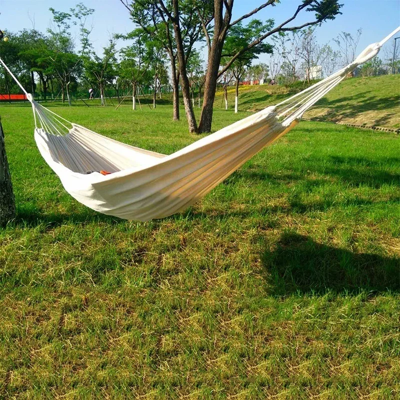 Double Hammock Outdoor Rollover Prevention Camping 200x150cm Canvas Hanging Swing Bed for Patio Travel Hiking Dropshipping