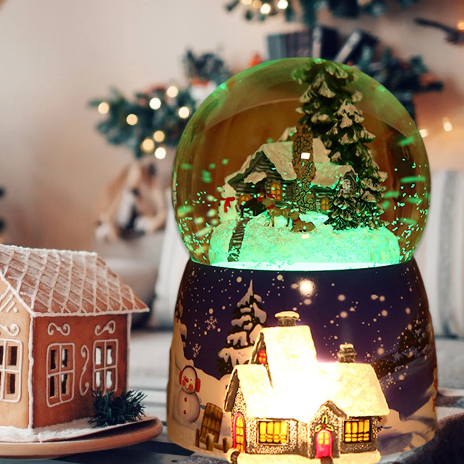 Musical Christmas Snowing Lamp Christmas Lights Christmas Home Decor Gifts 