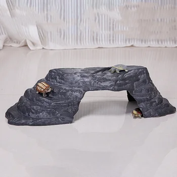 

Imitation Stone Turtle Basking Rock Reptile Stone Bridge Climbing Hideout Turtle Climbing Platform Fish Tank Landscape Ornament
