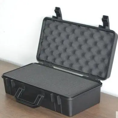 box with foam Набор инструментов Чехол Коробка для файлов оборудование футляр для инструментов ударопрочный защитный чехол с предварительно вырезанной пенопластовой подкладкой 357*192*100 мм - Цвет: box with foam
