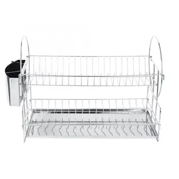 

Double Layer Stainless Steel Bowl Dish Rack Holder Kitchen Draining Rack Storage Organizer Dishwasher Accessories