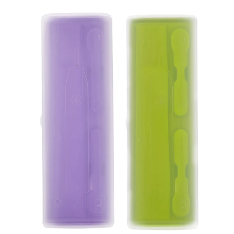 

2 Pcs Portable Electric Toothbrush Holder Case Box Travel Camping for Oral-B 4 Colors, Purple & Green