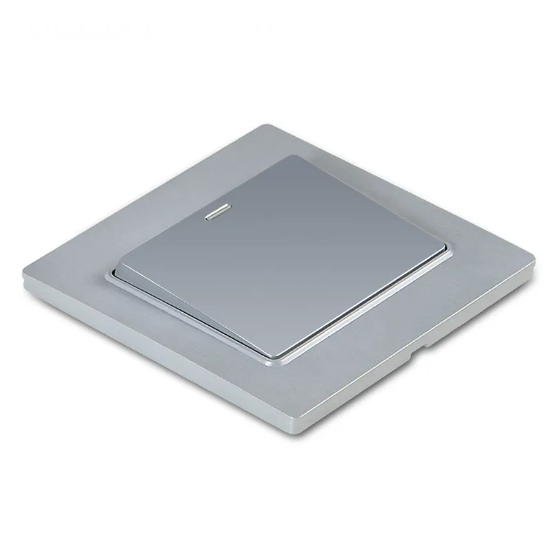 

Switch socket brushed silver switch panel wall on a dual control fluorescent