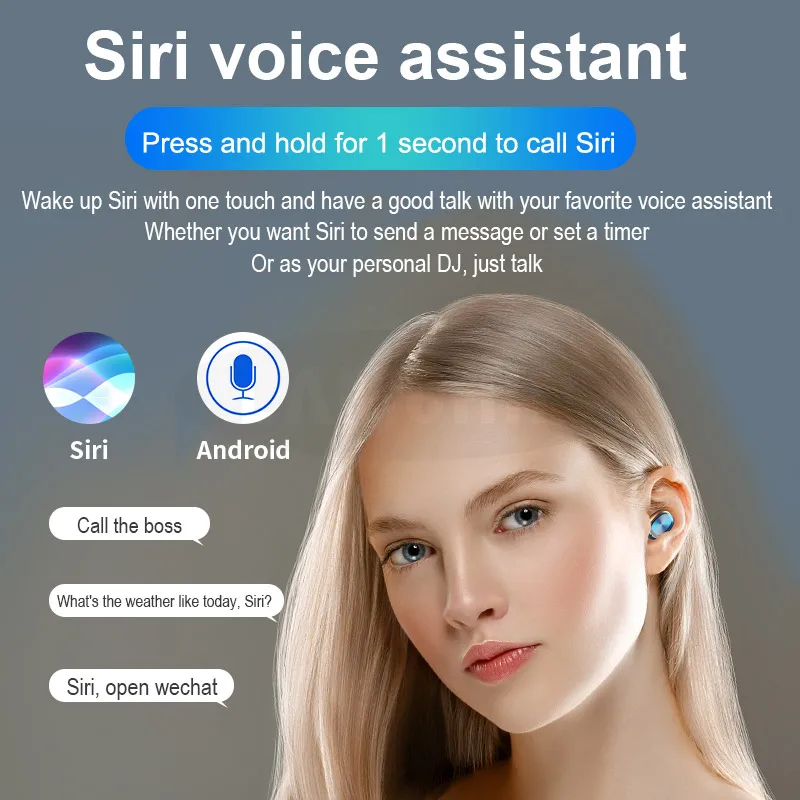 Новинка 5,0 TWS Bluetooth наушники светодиодный дисплей сенсорное ...