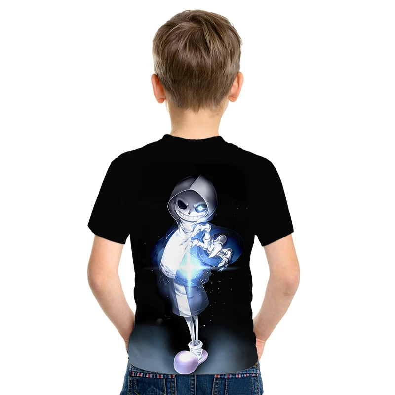 Футболка для мальчиков и девочек с 3D принтом в виде персонажей из мультфильмов, футболка с короткими рукавами для детей, детская одежда