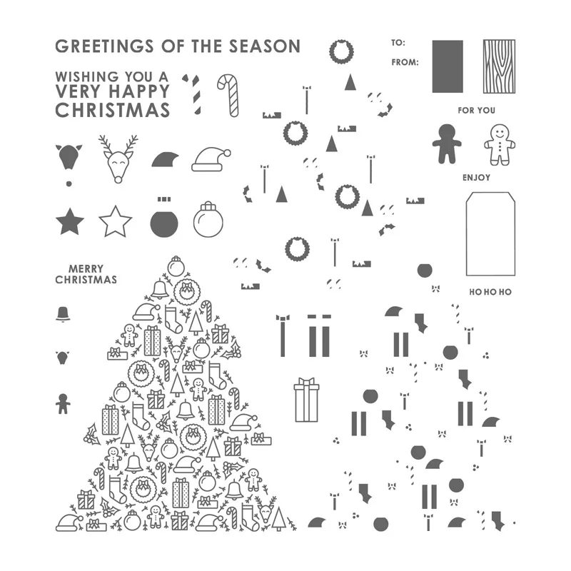 

Seasons greeting Transparent Clear Stamps for DIY Scrapbooking/Card Making/Kids Christmas Fun Decoration Supplies