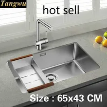 Бытовой стандарт vogue кухня ручная раковина одинарная мойка прочная 304 нержавеющая сталь Горячая 650x430 мм