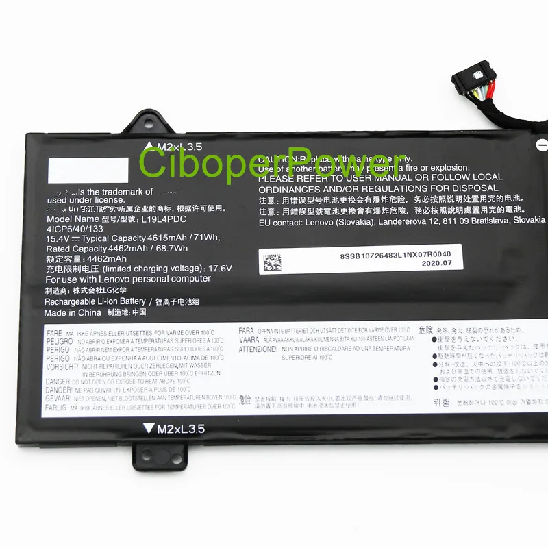 Bateria L19d3pda L19c0pda Bateria de 14s Sb45wh Sb10z21196 L19l3pda 5b10z21198 - Imagem 4