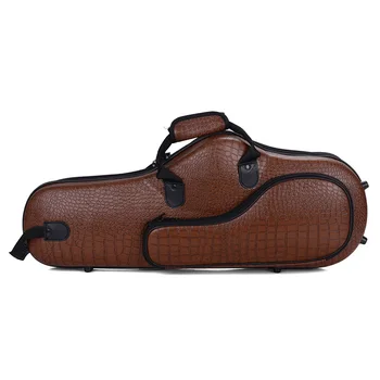 

Sax Handheld Bag Case Organiser Bag for Alto Saxophone Accessories Brown Crocodile Pattern