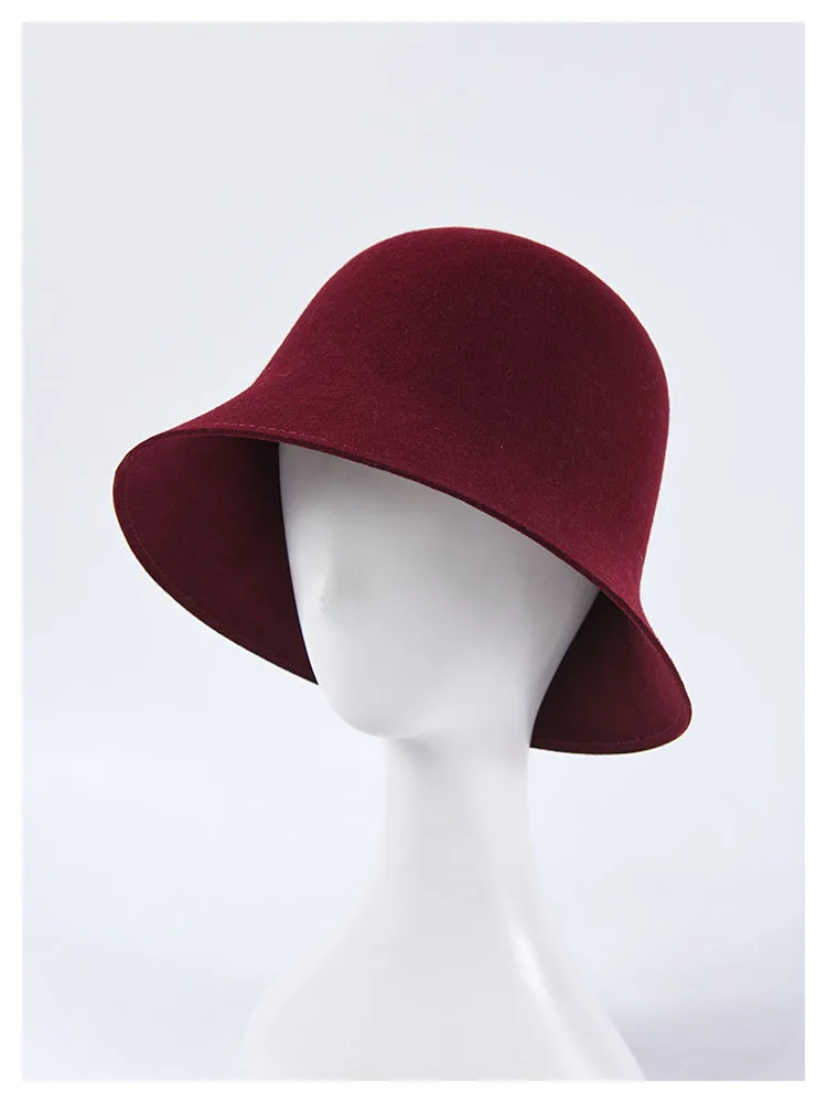 Фибоначчи новинка осень зима женские фетровые шляпы из шерсти Модные одноцветные фетровые шляпы