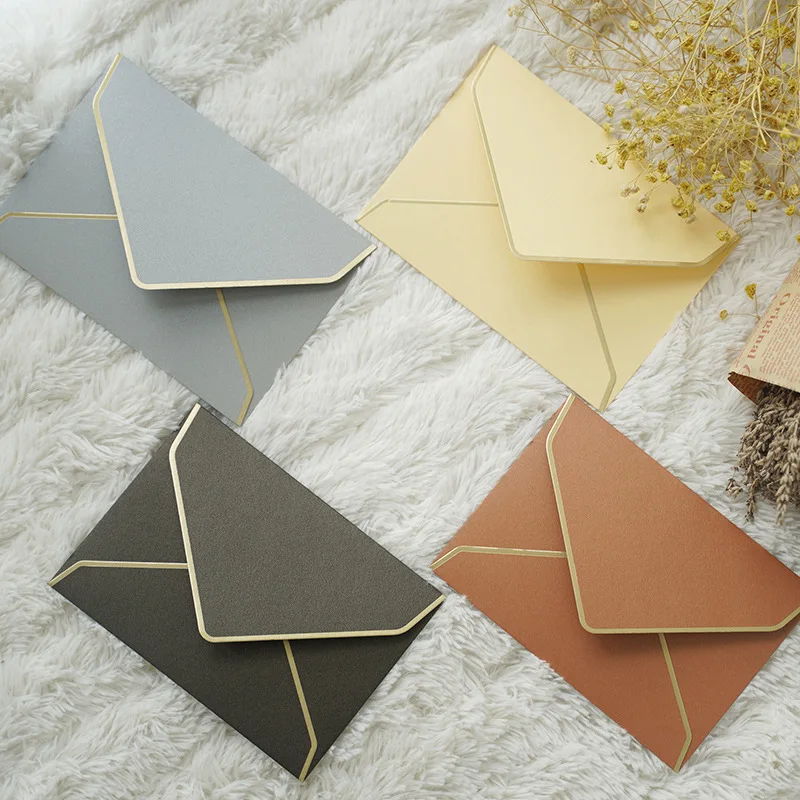  10pcs/lot Vintage Retro Colored Blank Pearl Paper Envelopes Wedding Party Invitation Envelope Greet