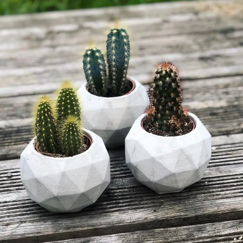 

Geometric diamond Concrete Pot Molds Candle holder silicone mold Silicone Planter Molds spherical Silicone molds
