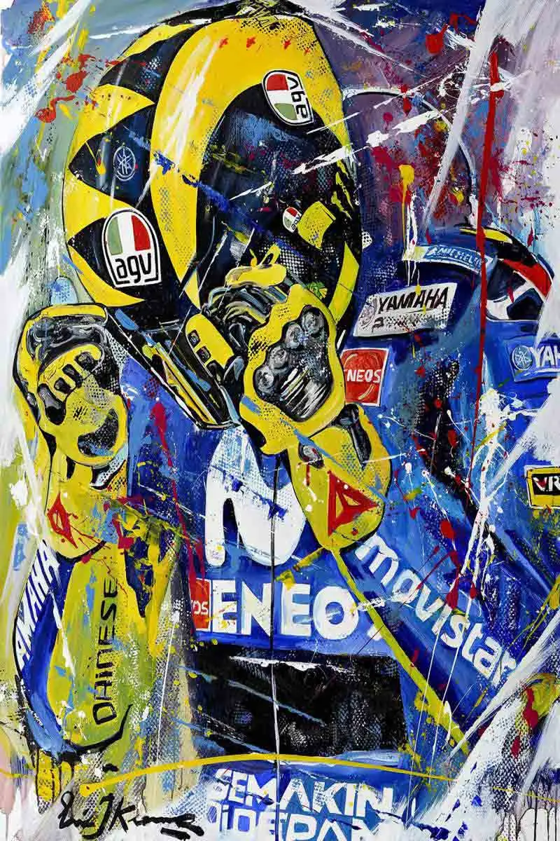 Валентино Росси плакат мотоцикл холст живопись акварельные масляные принты настенные художественные декоративные картины для гостиной домашний декор - Цвет: RW584
