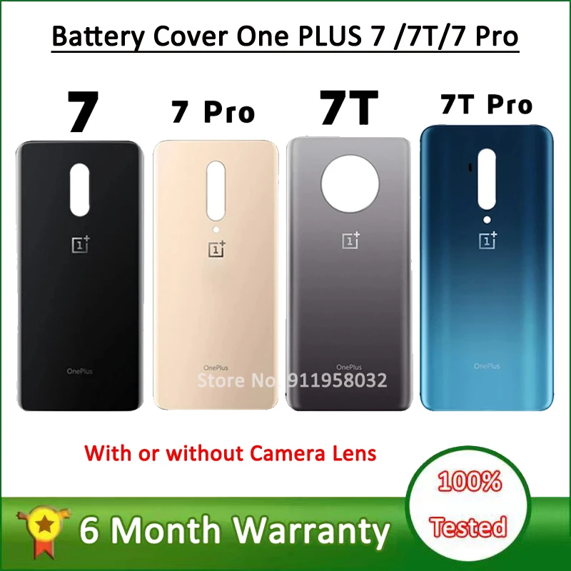 

New Back Cover For Oneplus 7 7Pro 7T 7TPro Back Battery Cover Glass Door For One Plus 7 7T Rear Housing Glass Case