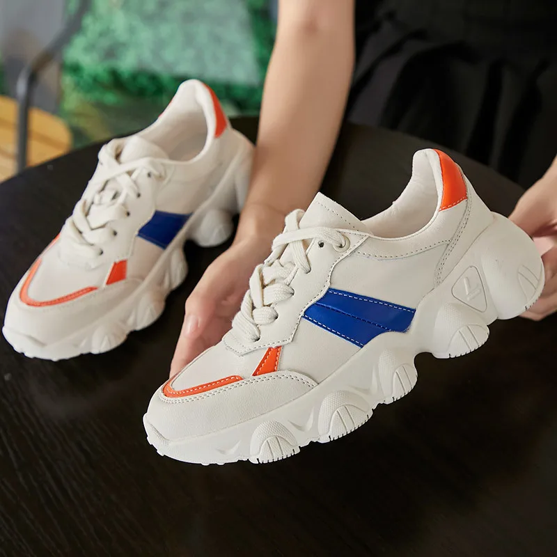 

Lace-up Sneakers Women Flats Round Toe Rubber Ladies Shoes Comfortable Flat Shoes Women Casual Vulcanized Shoes Woman Autumn PU