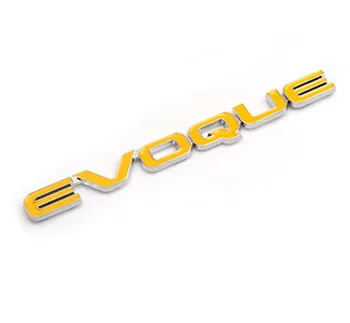 20 компл. Автомобильный Стайлинг 16,5*1,5 см покрытие АБС EVOQUE Эмблема для багажника значок боковые логотипы наклейка с автомобилями 4 цвета - Цвет: Yellow