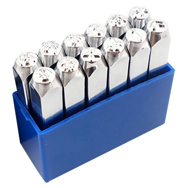 12 шт. набор металлических штампов инструмент для тиснения шаблон кожаный логотип