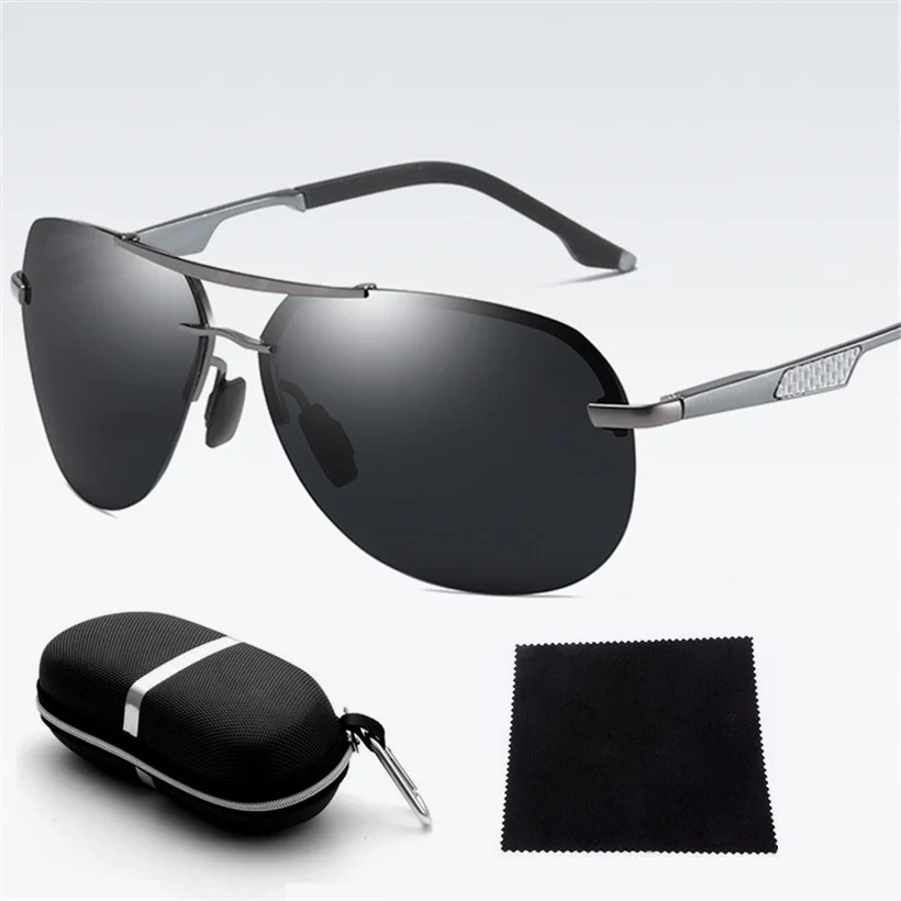 Классические поляризованные солнцезащитные очки для мужчин, роскошные брендовые дизайнерские солнцезащитные очки для вождения, винтажные мужские очки UV400 с коробкой - Цвет линз: Gray