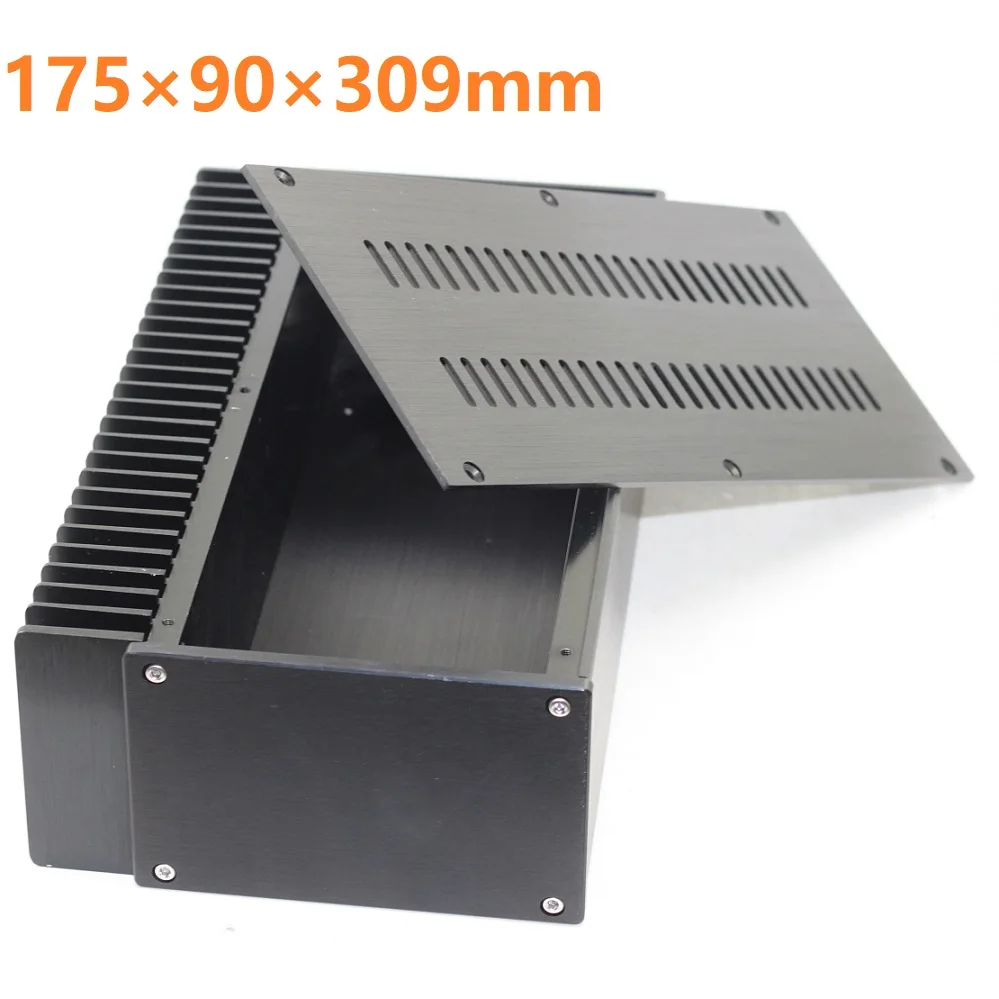 One Side Heat Sink Power Amplifier Supply Chassis DIY PSU Preamp Amp Enclosure Headphone Case