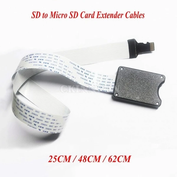 100 шт./лот, 25 см, 48 см, 62 см, TF для micro SD карты, гибкий кабель-удлинитель, адаптер для автомобиля, gps, мобильного телефона