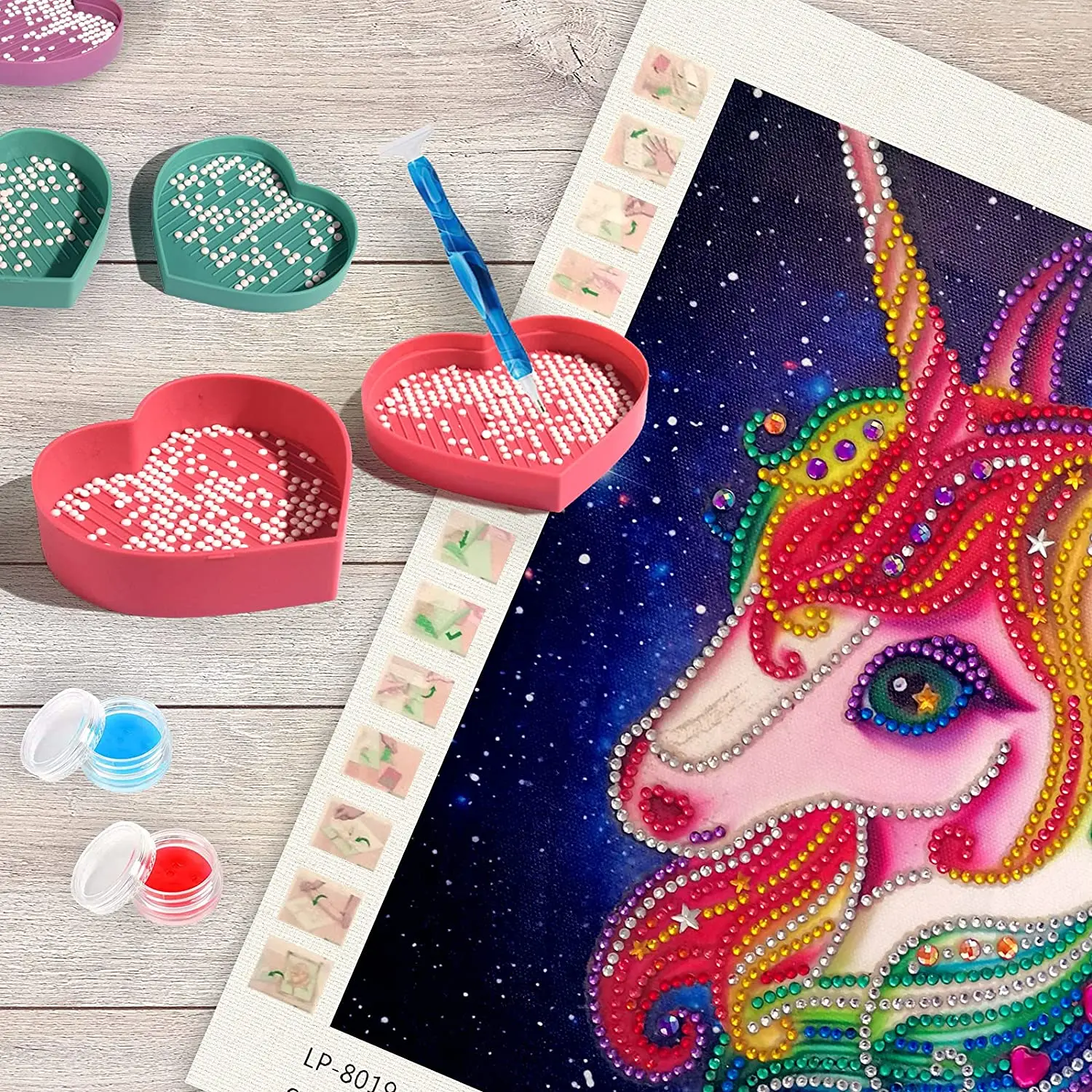 Diamond Painting Diamond Painting Accessories 5D Diamond Painting Tool Heart-Shaped Drill Diamond Tray Box Embroidery Accessories Large Capacity Tray Drill Plate