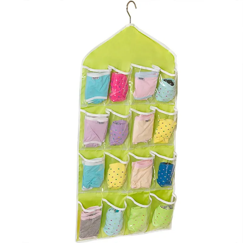 

16 pocket Storage hanger storage Home shoerack transparent Closet storage tidy organizer hanging bag door hanging bag 4-COLOURS
