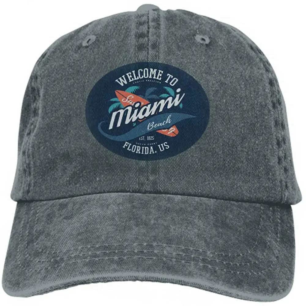 Бейсбольная кепка в стиле хип-хоп, регулируемая джинсовая кепка, этикетка, Пальмовая доска для серфинга, пальмовое дерево, как американское, Майями, Флоридой, si Carbon