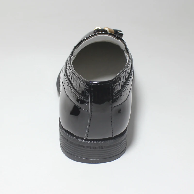 Kids Shoes Leather Shoes Boys Formal Party Wedding Black Patent Leather Slip on Round Toes Tassel Oxfords