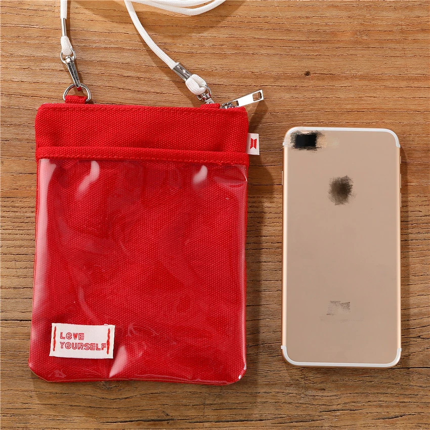 

KPOP Bangtan Boys Red Storage bag Red Shoulder Same Paragraph Bags Mini Storage bag Surrounding