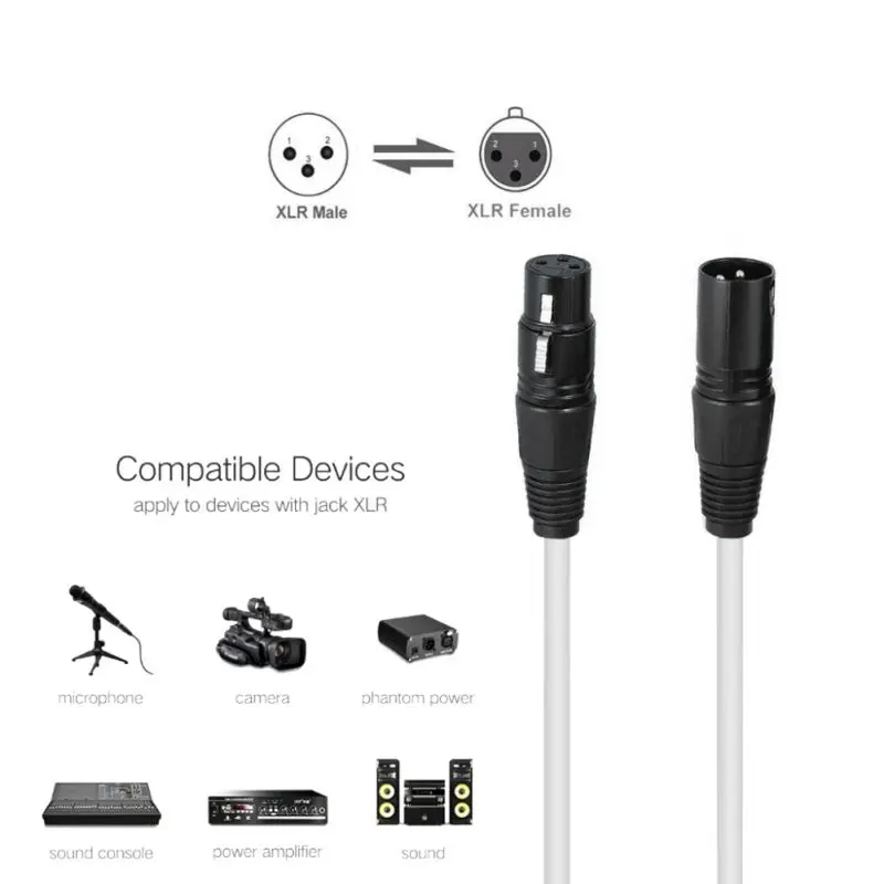 Аудио кабель 3 Pin XLR Сделано в Китае Интерфейс Женский на обоих концах для подключения внешних устройств к двухъядерный Экранирование удлинение микрофона шнур 5 м