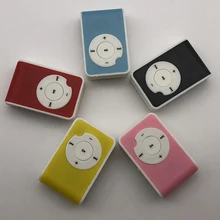 1 шт. MP3-плеер Музыкальный плеер мини-зажим металлический USB MP3 Поддержка Micro TF карта медиа