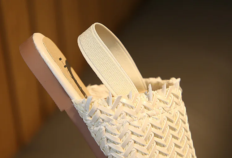 Spring Summer Girls Shoes Weaven Knitted Design Children Flat Shoes Kids Summer Sandals Princess Sweet Soft Fashion For Toddlers bata children's sandals
