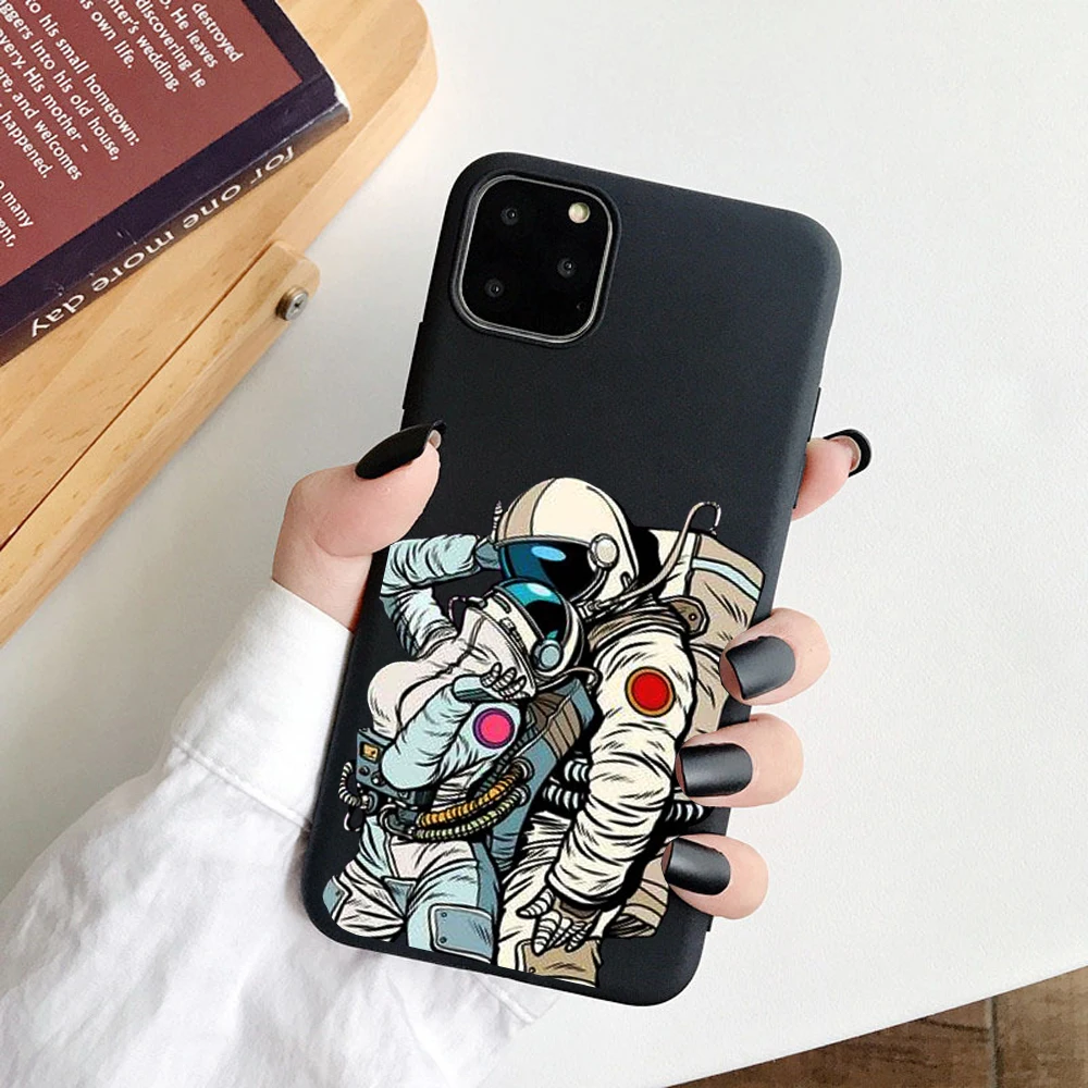 Чехлы для телефонов iphone 11 Pro мягкий чехол из ТПУ с принтом астронавта iPhone 7 8 Plus X XS