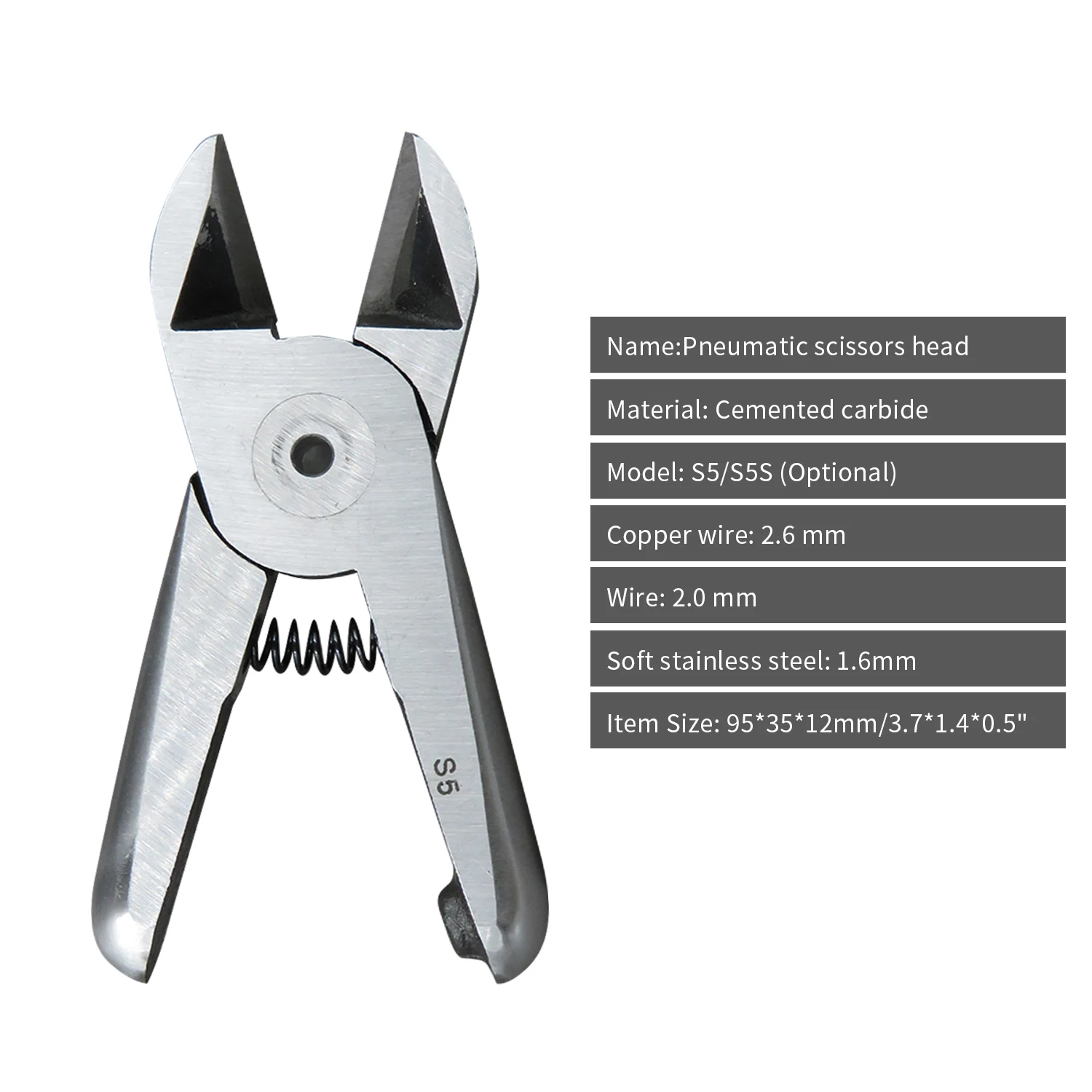 S5S/S5 Air Pneumatic Nipper Shear Cutter Heads Metal Wire Cutting Tool for HS20-S5 Metal Wire Scissor Replacement Head