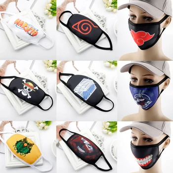 

Anime One Piece Dragon Ball Naruto Attack on Titan Tokyo Ghoul Printed Masks Men Women Reusable Anti Dust Mask Cotton Mouth Mask