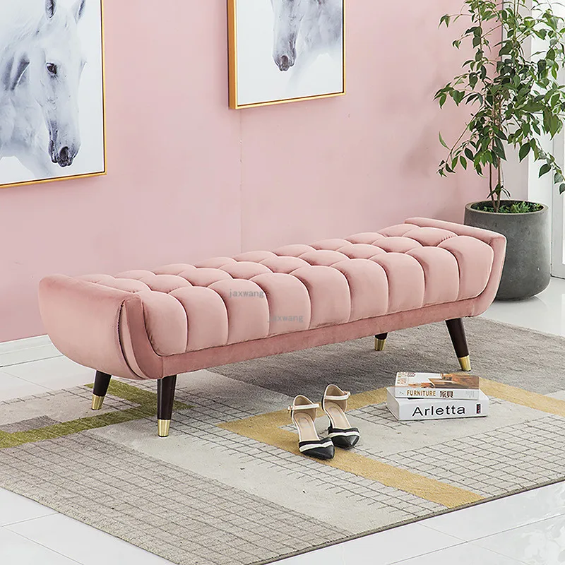 Modern Living Room Furniture Sofa Chair Door Leisure Long Sofa Stool Nordic Fashion Clothing Store Change Shoes Long Stool