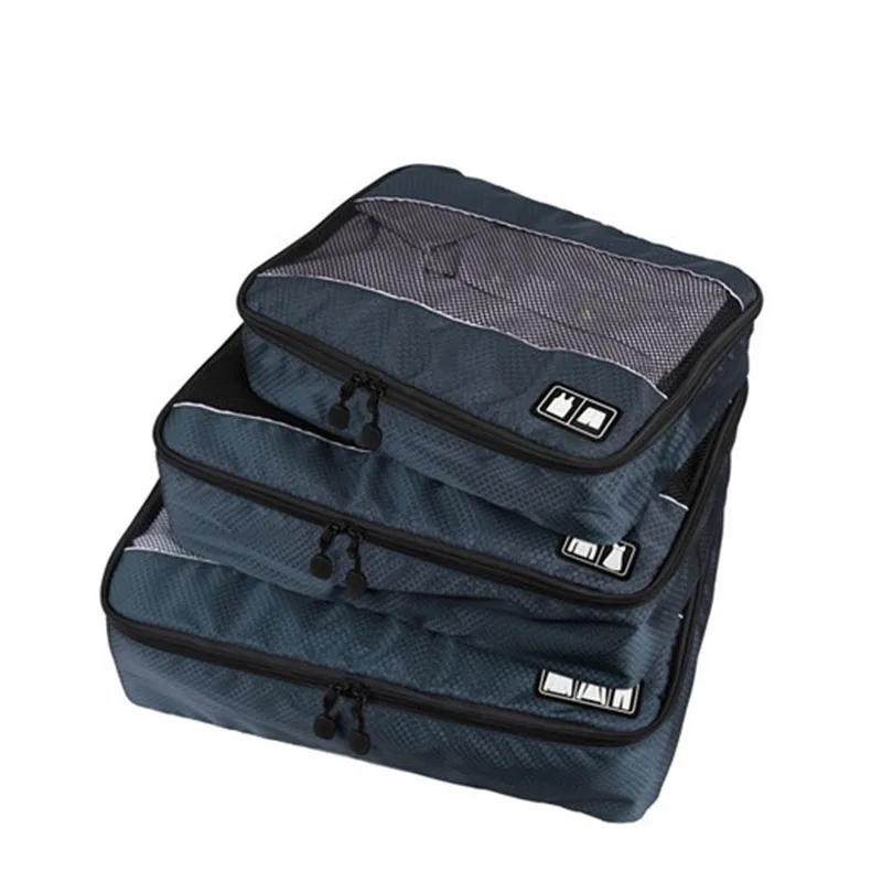 3 шт./компл. Костюмы упаковочная коробка дорожная сумка для рубашки штаны мешки для хранения одежды Чемодан органайзеры AIC88 - Цвет: Серый