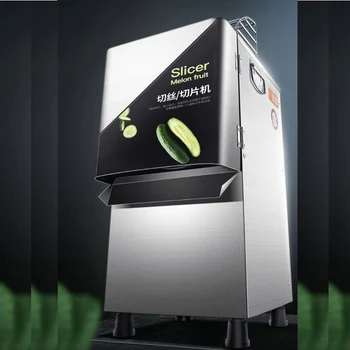 

220V Electric Vegetable Cutting Machine Commercial Automatic Fruit and Vegetable Slicer and Shredder Potato Radish Slices