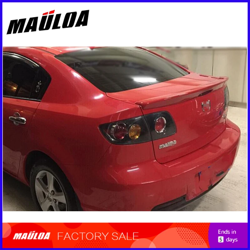

High quality primer unpainted white black color ABS car rear spoiler fit for Mazda 3 M3 2006 07 08 09 10 11 2012