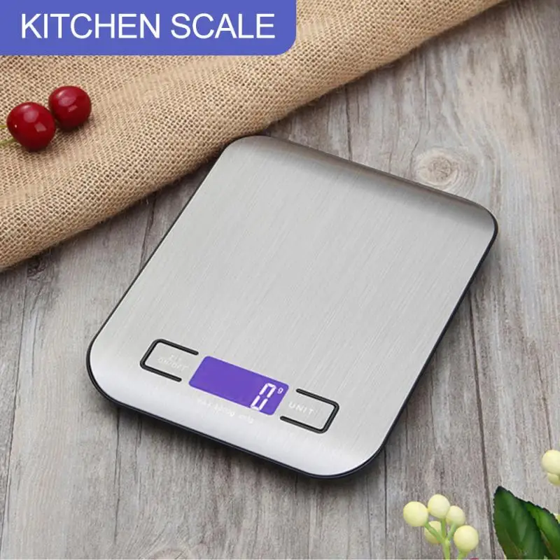 5kg Electronic Kitchen Scale Digital Food Scale Stainless Steel Measuring Tool Weighing Scale LCD High Precision Measuring Tools|Kitchen Scales| - AliExpress